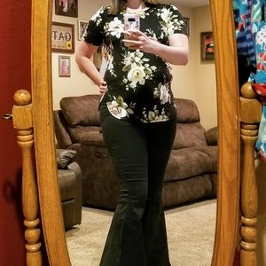 Black Flare Bell Bottom Pants